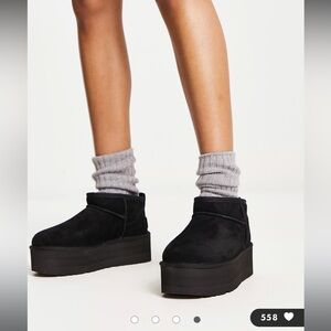 UGG Ultra Mini Black Platform Boots